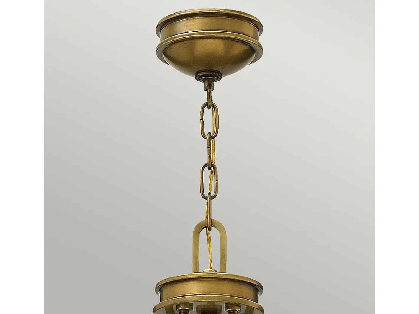 Lámpara Suspendida-Elstead Collier 5 ljus multiarm ljuskrona mässingsfinish, E27 Camel