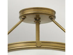 Plafón-Elstead Collier 3 Ljus Small Semi Flush Ceiling Light Mässing, E14 Camel