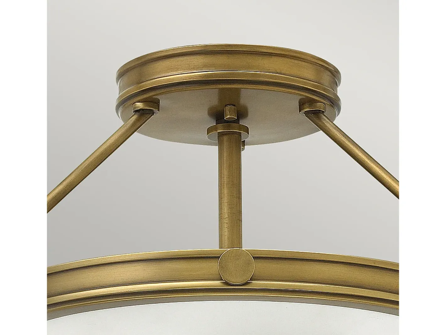 Plafón-Elstead Collier 3 Ljus Small Semi Flush Ceiling Light Mässing, E14 Camel