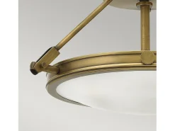 Plafón-Elstead Collier 3 Ljus Small Semi Flush Ceiling Light Mässing, E14 Camel