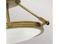 Plafón-Elstead Collier 3 Ljus Small Semi Flush Ceiling Light Mässing, E14 Camel