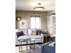 Plafón-Elstead Collier 4 Lätt Medium Semi Flush Takljus Mässing, E14 Camel