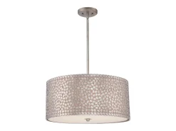 Hot Elstead Confetti 4 Ljus Stort Runt Takhänge Old Silver, E27 Plateado