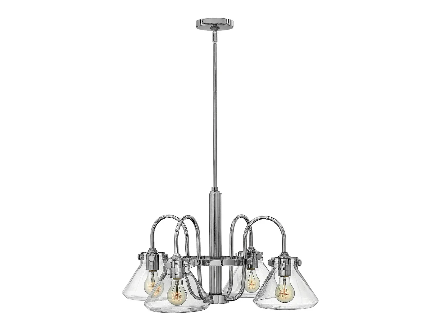 New Elstead Congress Flerarmad ljuskrona kromfinish, E27 Gris