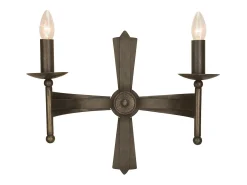 Clearance Elstead Cromwell 2 ljus inomhusljus vägglampa gammal brons, E14 Bronce