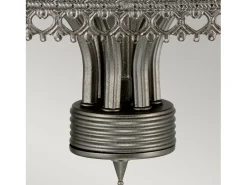 Lámpara Suspendida-Elstead Crown 6 ljus ljuskrona järnfinish, E14 Gris