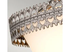 Hot Elstead Crown 3 Ljus Semi Flush Ceiling Pendel Light Iron, E27 Gris