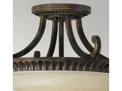 Plafón-Elstead Drawing Room 2 Lätt Tak Semi Flush Light Walnut, E27 Marru00f3n