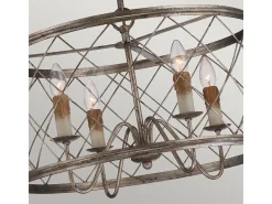 Elstead Dury 4 Light Cage Takhänge Century Silver Leaf, E14 Plateado Clearance