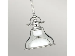Lámpara Suspendida-Elstead Emery 1 Light Dome Tak Mini Pendel Silver, E27 Plateado