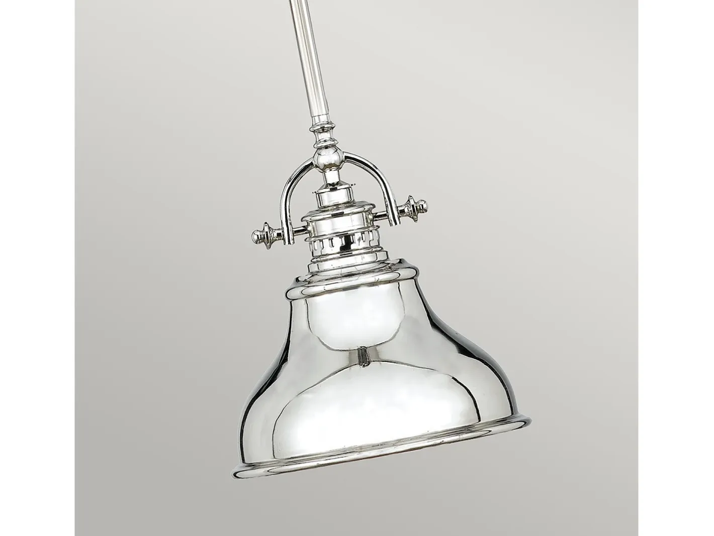 Lámpara Suspendida-Elstead Emery 1 Light Dome Tak Mini Pendel Silver, E27 Plateado