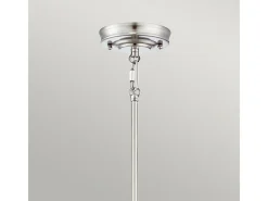 Lámpara Suspendida-Elstead Emery 1 Light Dome Tak Mini Pendel Silver, E27 Plateado