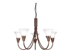 Elstead Emily 5 ljus flerarmad ljuskrona kopparfinish, E14 Cobrizo