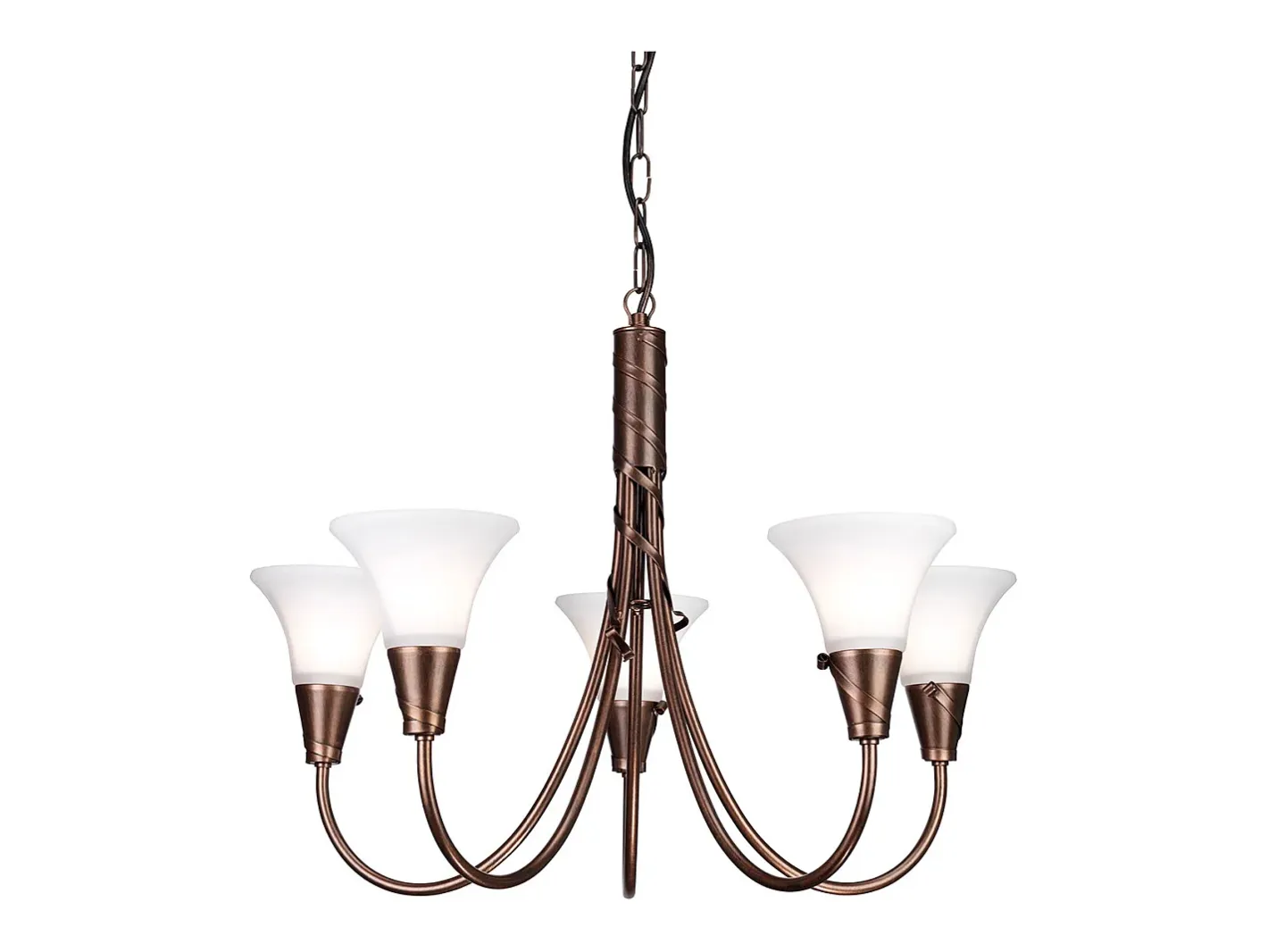 Elstead Emily 5 ljus flerarmad ljuskrona kopparfinish, E14 Cobrizo