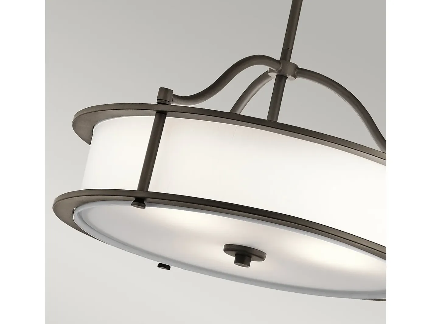 Lámpara Suspendida-Elstead Emory 3 Ljus Semi Flush Round Tak Pendel Light Tenn, E27 Gris antracita