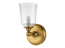 Aplique Para Pared-Elstead Feiss Hugeunot Vägglampa polerad mässing, IP44 Camel