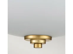 Best Elstead Feiss Malibu Skål Halvspol taklampa Borstad mässing, IP44 Camel