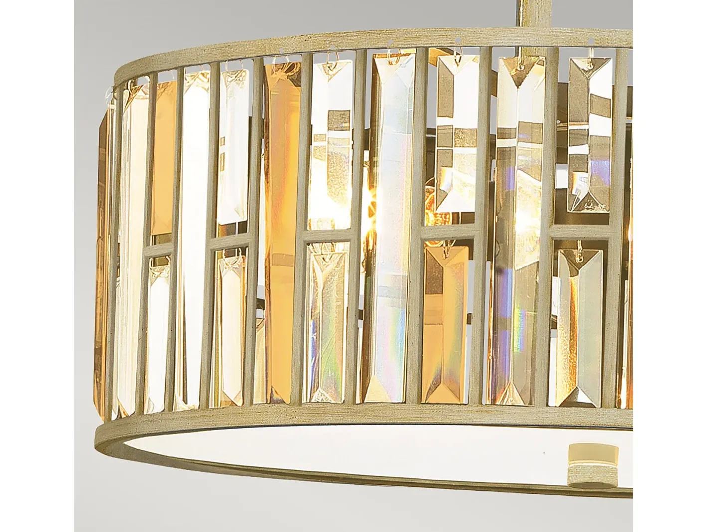 Lámpara Suspendida-Elstead Gemma 3 Lätt takhänge Silver Leaf, E27 Plateado