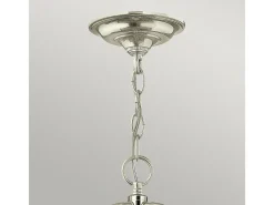 Lámpara Suspendida-Elstead Gentry 6 Ljus Stora Pendellampa - Polerat Nickel Gris