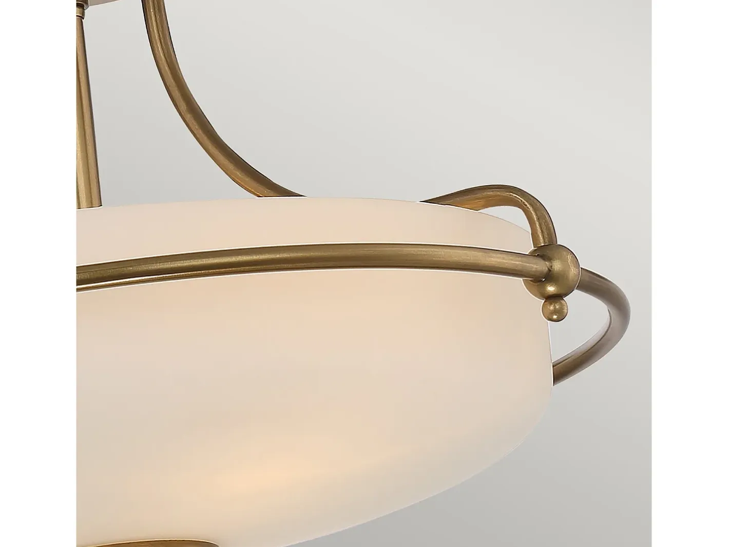 Elstead Griffin 3 Light Semi-Flush Light - Weathered Brass, E27 Camel