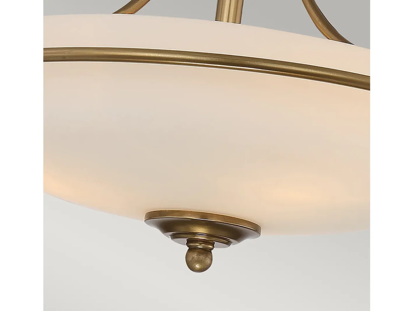 Elstead Griffin 3 Light Semi-Flush Light - Weathered Brass, E27 Camel