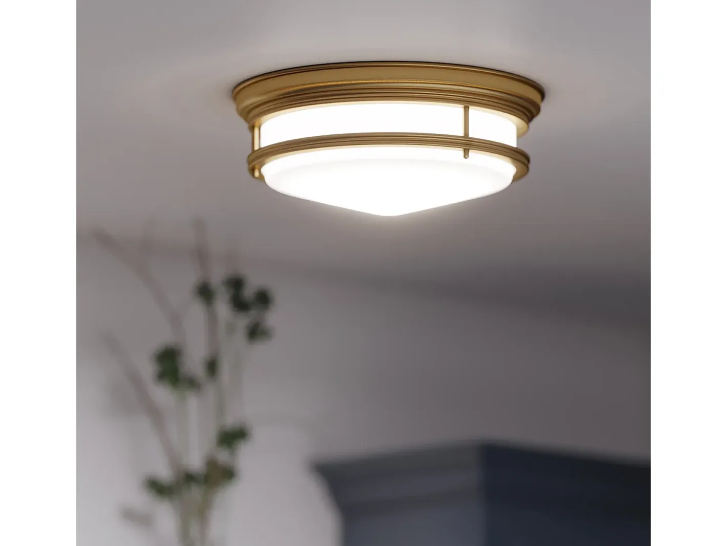 Elstead Hadley 3 Ljus Semi Flush Ceiling Light Borstad brons, E27 Bronce