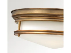 Elstead Hadley 3 Ljus Semi Flush Ceiling Light Borstad brons, E27 Bronce