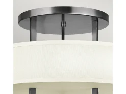 Elstead Hampton 3 Ljus Semi Flush Ceiling Light Antik Nickel, E27 Gris Clearance