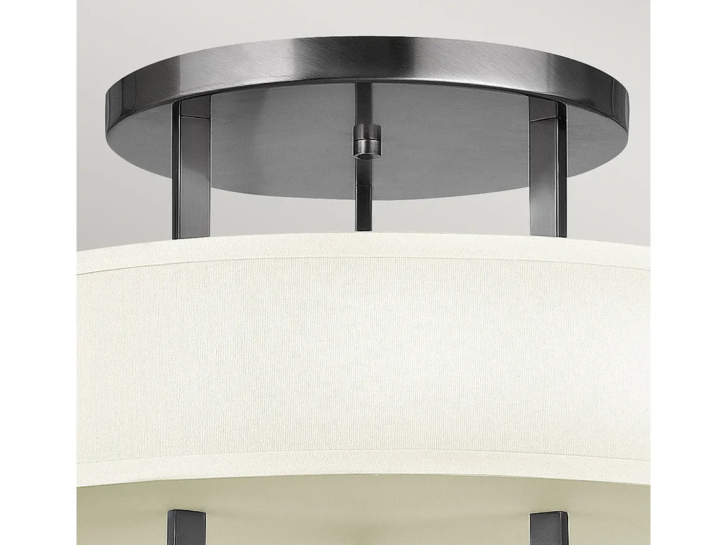 Elstead Hampton 3 Ljus Semi Flush Ceiling Light Antik Nickel, E27 Gris Clearance
