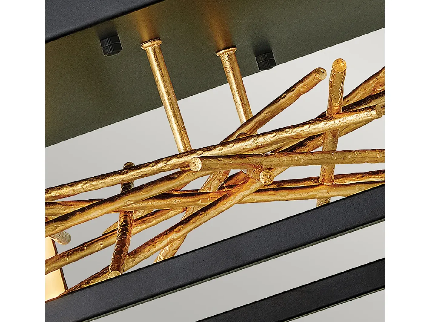 Plafón-Elstead Hinkley Styx Integrerad LED Semi Flush Light Black & Golded Gold, 3000K Negro