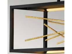 Lámpara Suspendida-Elstead Hinkley Styx Integrerad LED Bar Pendel Taklampa Svart & Guldguld, 3000K Negro