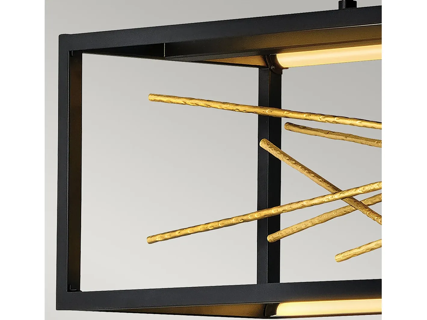 Lámpara Suspendida-Elstead Hinkley Styx Integrerad LED Bar Pendel Taklampa Svart & Guldguld, 3000K Negro