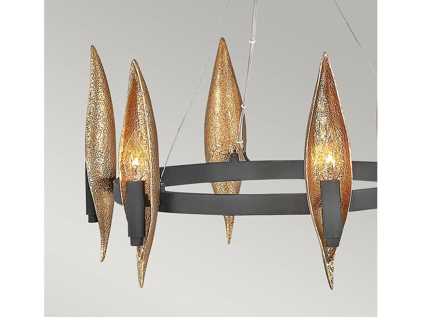 Elstead Hinkley Willow Cylindrisk taklampa kolsvart med Deluxe guld Negro Best