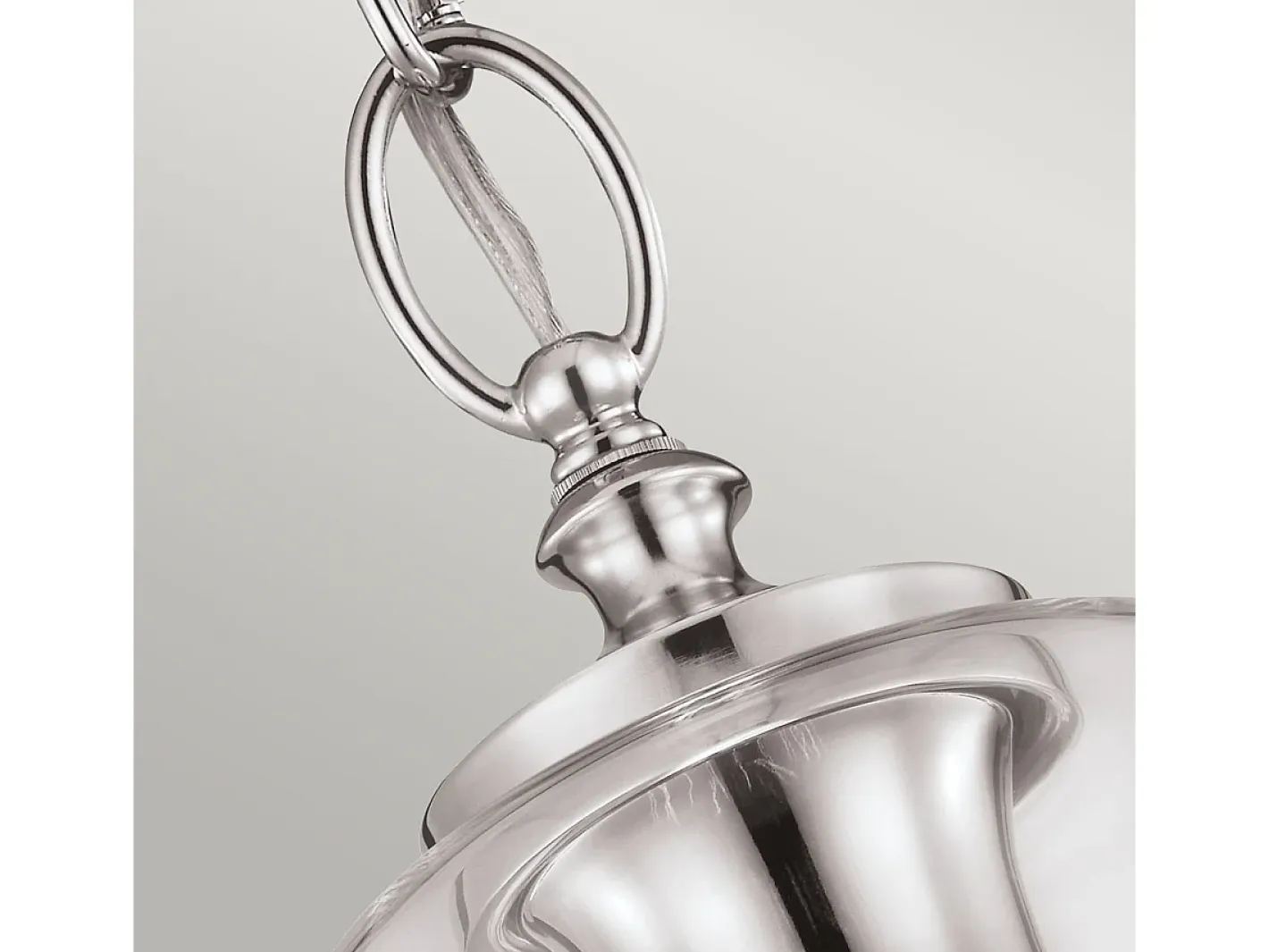 Lámpara Suspendida-Elstead Hounslow 1 Light Ceiling Mini Pendel Polerad Nickel, E27 Gris