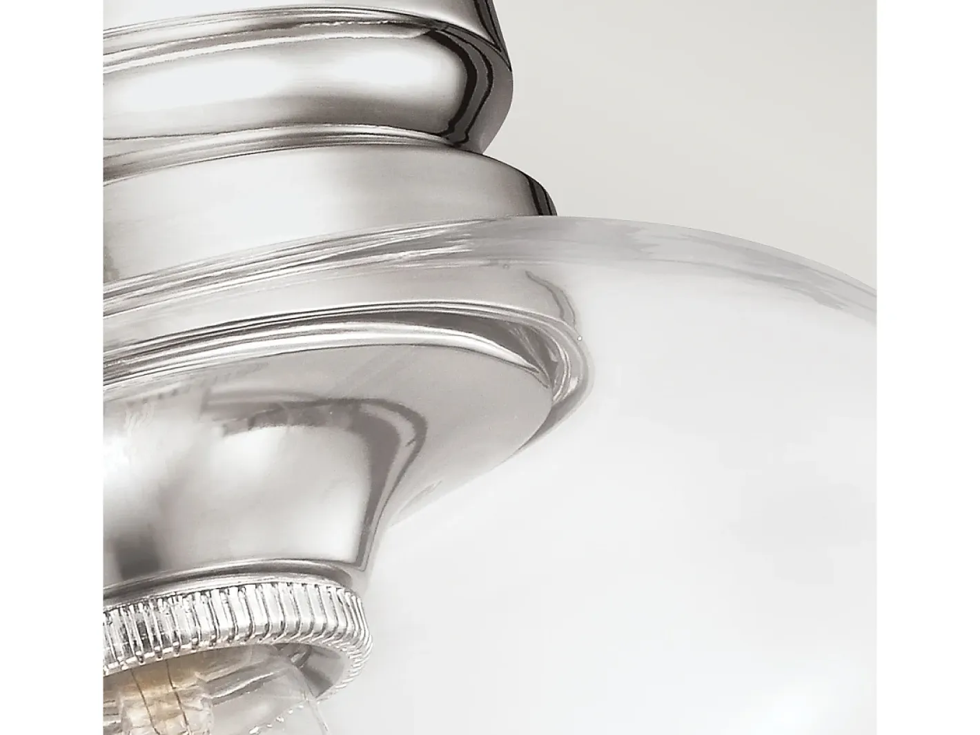 Plafón-Elstead Hounslow 1 Light Flush Light, polerat nickel Gris