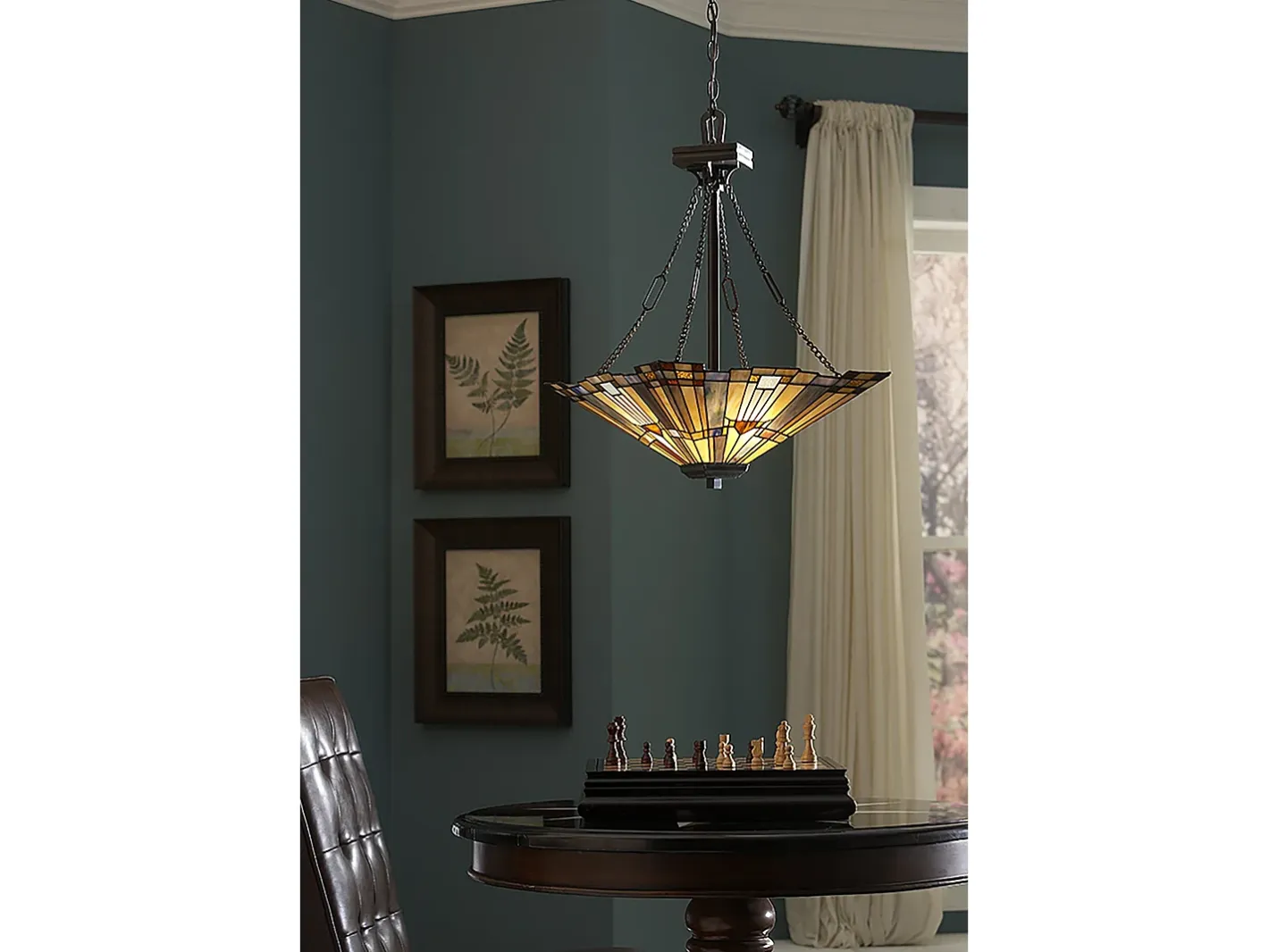 Elstead Inglenook 3 ljus takhänge brons, Tiffany, E27 Bronce Best