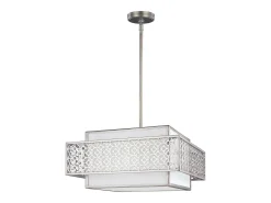 Lámpara Suspendida-Elstead Kenney 3 Light Ceiling Pendel Bar Silver, E27 Plateado