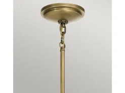 Hot Elstead Kichler Tollis Globe Pendel Taklampa Natur Mässing & Vit Camel