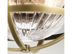 Elstead Kichler Tollis Skål Semi Flush Taklampa Natur Mässing & Vit Camel