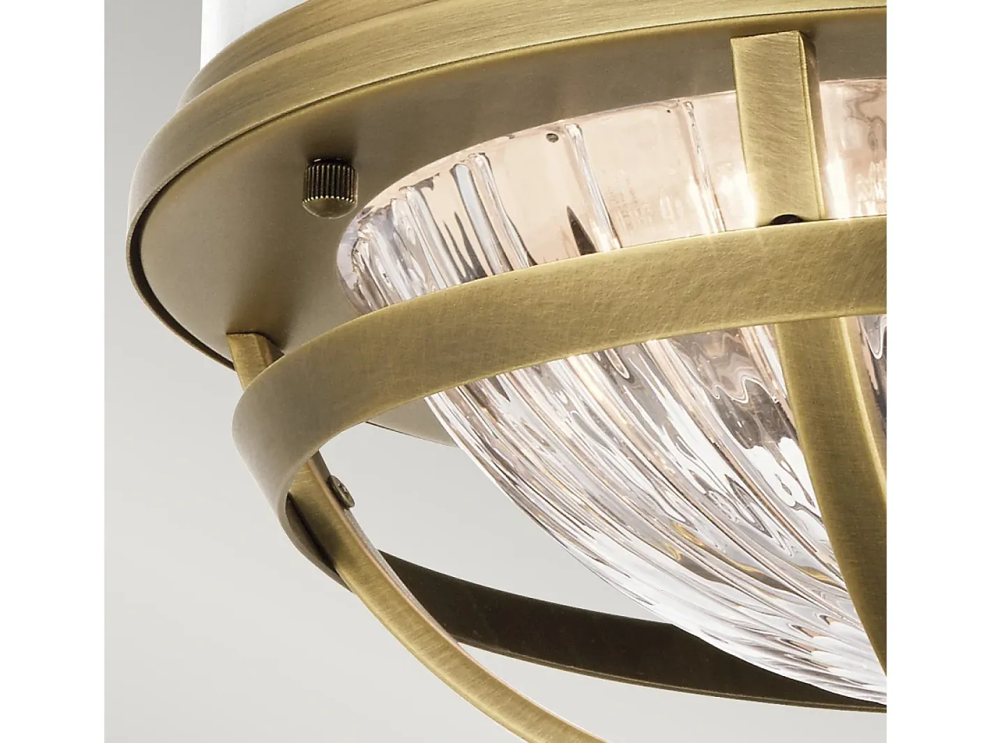 Elstead Kichler Tollis Skål Semi Flush Taklampa Natur Mässing & Vit Camel