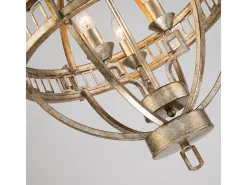 Lámpara Suspendida-Elstead Lemuria 3 Light Globe sfäriskt takhänge guld, E14 Dorado