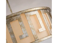 Lámpara Suspendida-Elstead Lemuria 3 Ljus Stort Runt Tak Duo-Mount Pendel Guld, E27 Dorado