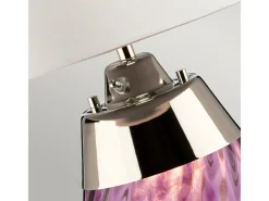 Lámpara De Mesa-Elstead Lena 2 ljus liten plommonbordslampa med off-white skärm, plommontonat glas, off-white skärm, E27 Blanco