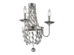 Aplique Para Pared-Elstead Malia 2 ljus inomhusljus vägglampa polerad nickel, E14 Gris