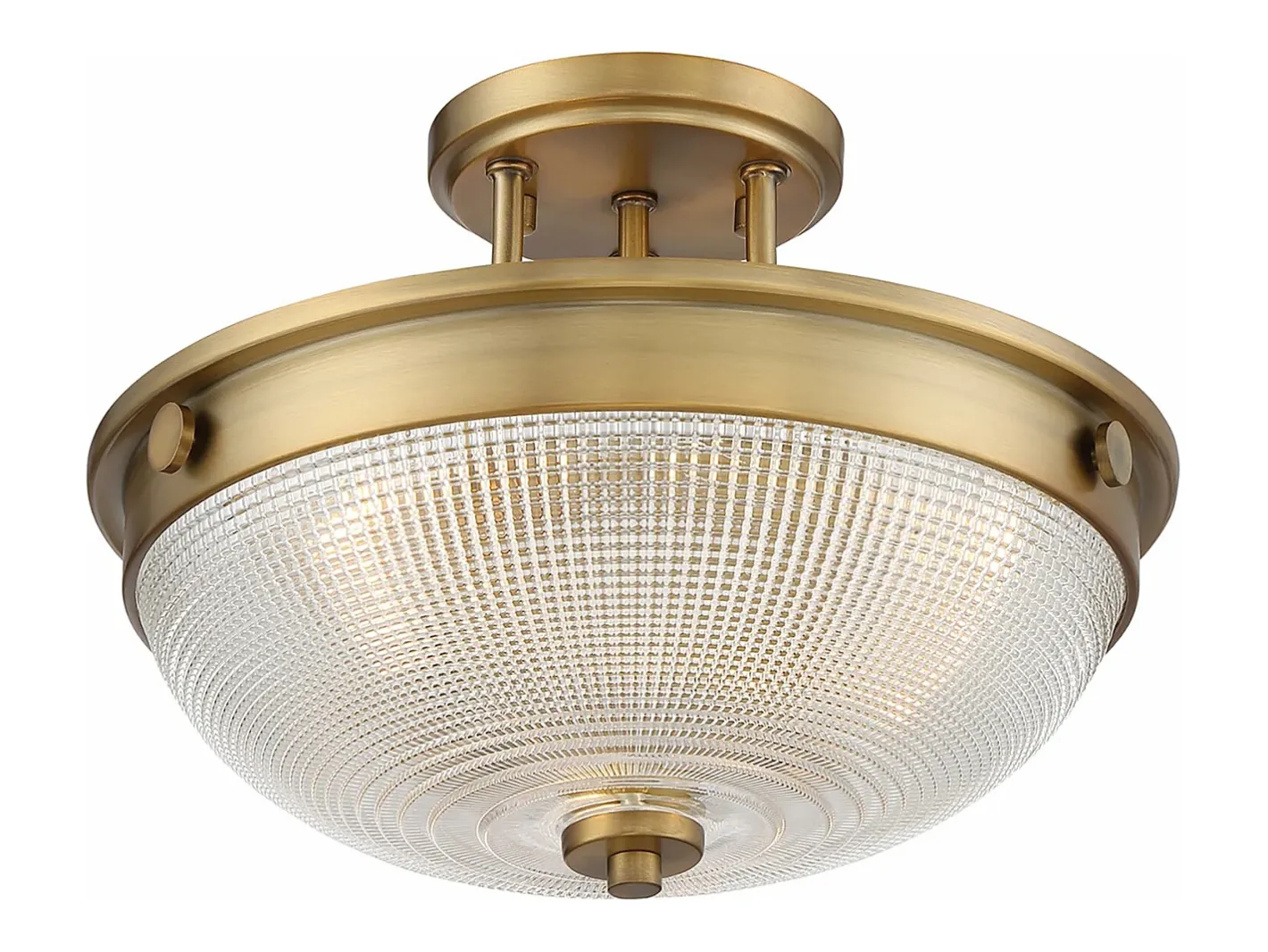 Plafón-Elstead Mantle 2 Light Semi-Flush - Weathered Brass, E27 Camel