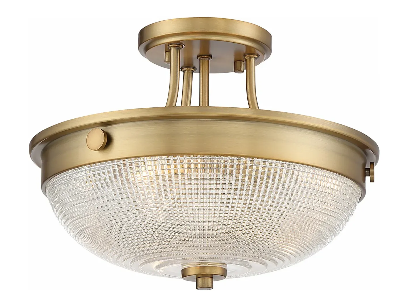 Plafón-Elstead Mantle 2 Light Semi-Flush - Weathered Brass, E27 Camel