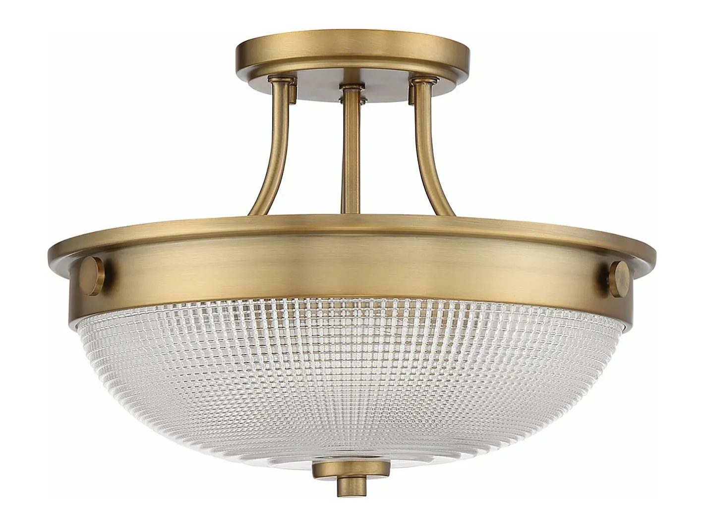 Plafón-Elstead Mantle 2 Light Semi-Flush - Weathered Brass, E27 Camel