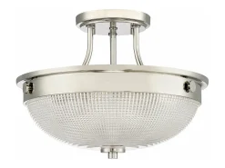 Elstead Mantle 2 Light Semi-Flush - Polerat nickel, E27 Gris Clearance