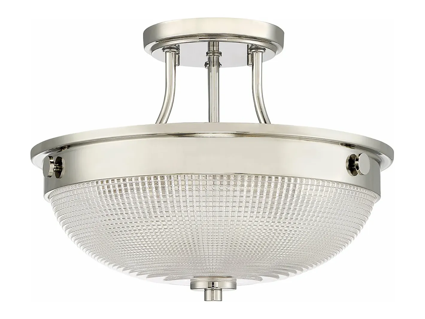 Elstead Mantle 2 Light Semi-Flush - Polerat nickel, E27 Gris Clearance
