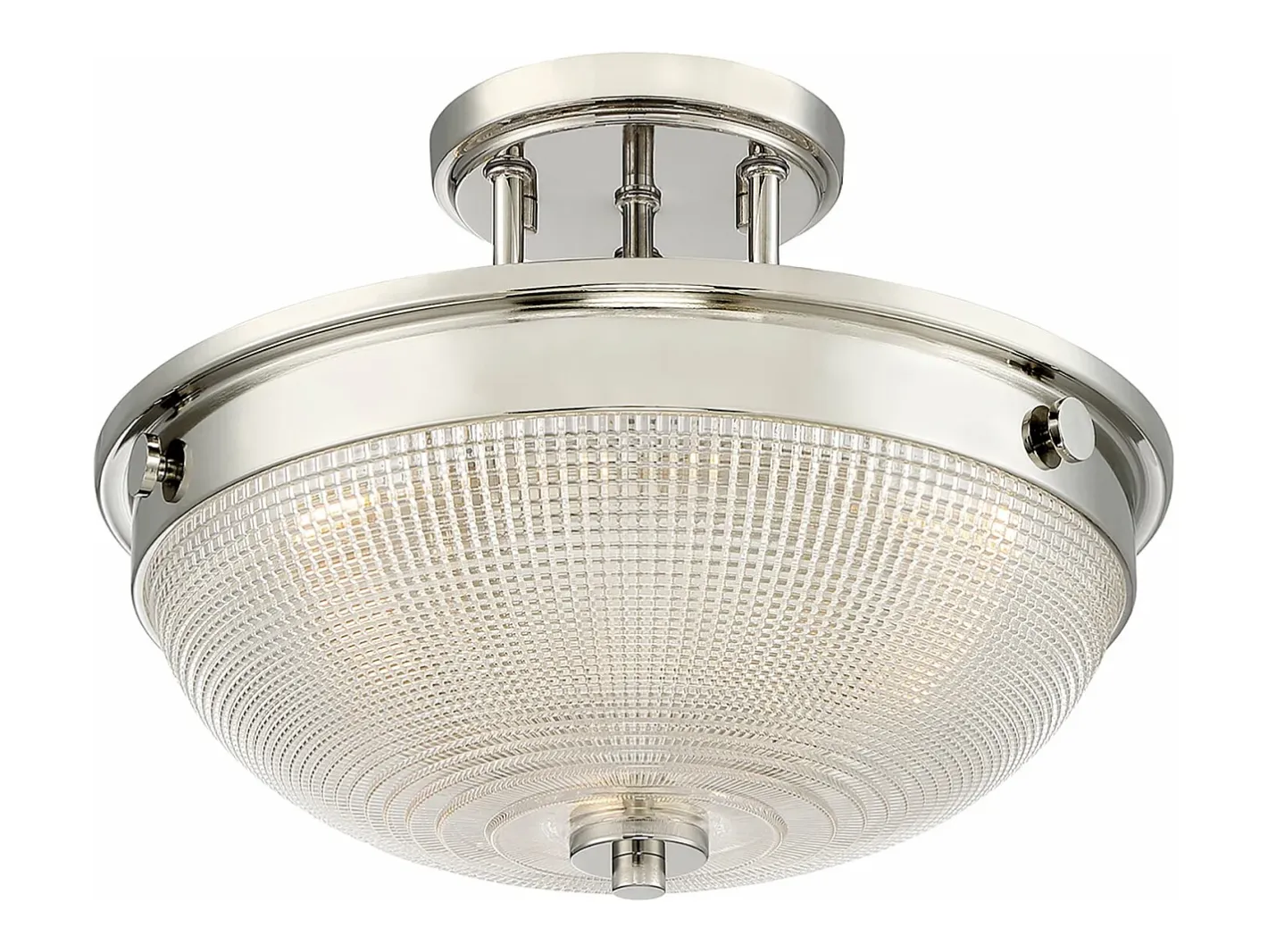 Elstead Mantle 2 Light Semi-Flush - Polerat nickel, E27 Gris Clearance